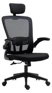 Ergonomická kancelárska stolička s bedrovou opierkou, opierkou hlavy, čierna