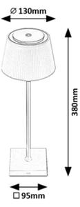 Rabalux 76013- LED Stmievateľná nabíjacia stolná lampa TAENA 4W/3,7V IP44 strieborná