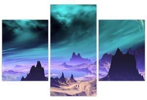 Abstraktný obraz hôr (Obraz 90x60cm)