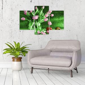 Tulipány vo váze, obraz na stenu (Obraz 90x60cm)