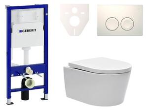 Cenovo zvýhodnený závesný WC set Geberit do ľahkých stien / predstenová montáž + WC SAT Brevis SIKOGES6W1