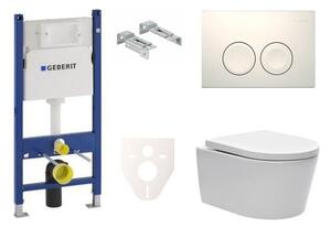Cenovo zvýhodnený závesný WC set Geberit do ľahkých stien / predstenová montáž + WC SAT Brevis SIKOGES7W1S