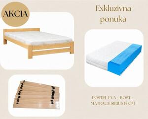 ECOMATRACE SET postel EVA + rošt XD s 16 lamel + matrace Sirius 15 cm Rozmery 80x200