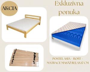 ECOMATRACE SET postel Asia + rošt 12 laťový + matrace Masaž Relax 17 cm Rozmery 180x200