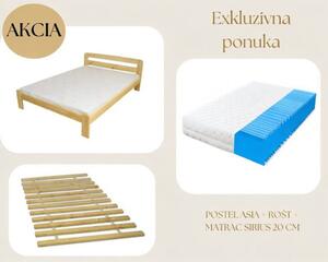 ECOMATRACE SET postel Asia + rošt 12 laťový + matrace Sirius 20 cm Rozmery 90x200