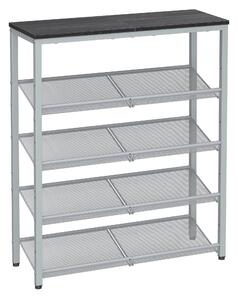 REGÁL NA TOPÁNKY, sivá, strieborná, 75/93/28 cm MID.YOU - Online Only drobný nábytok, Online Only