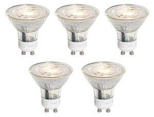 Sada 5 GU10 50 mm 3-krokovo stmievateľných LED žiaroviek Kelvin číra 4,9 W 450 lm 2000 – 2700 K