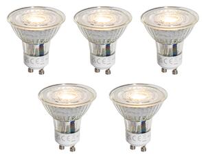 Sada 5 stmievateľných LED žiaroviek GU10 50 mm číra 4,9 W 500 lm 2700 K