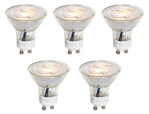 Sada 5 GU10 50 mm 3-krokových stmievateľných Kelvin LED žiaroviek číra 4,5 W 380 lm 2000-2700 K