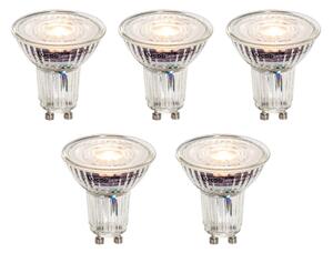 Sada 5 stmievateľných LED žiaroviek GU10 50 mm číra 4,9 W 430 lm 2700 K