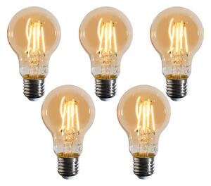 Sada 5 stmievateľných LED žiaroviek E27 A60 zlatá 4W 420 lm 2200K