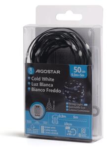 Aigostar -LED Vonkajší reťazec 50xLED/8 funkcií 3xAA 5,3m IP44 studená biela