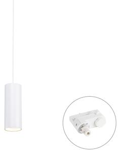 Dizajnové závesné svietidlo biele vrátane adaptéra na lištu 3-fázové - 3-Phase Tubo