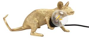 Stolové Lampa SELETTI, Mouse Lamp Valentine, Zlatá / Mosadz, Obývacia izba, Plast, Dizajnový