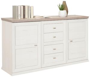 ŠIROKÁ KOMODA, sivá, biela, 160/89/43 cm Hom`in - Komody