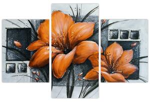 Obraz oranžovej kvety (Obraz 90x60cm)
