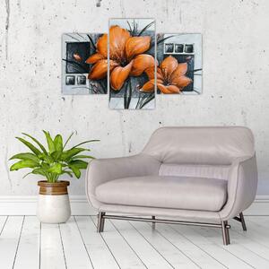 Obraz oranžovej kvety (Obraz 90x60cm)