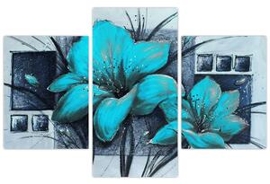 Obraz modré kvety (Obraz 90x60cm)