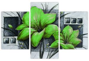 Obraz zelené kvety (Obraz 90x60cm)