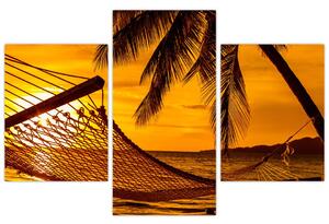 Západ slnka na pláži, obraz (Obraz 90x60cm)