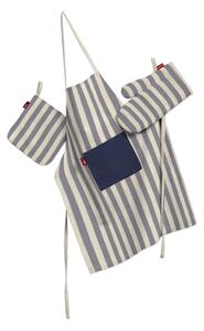 Kuchynský komplet chňapka, rukavica a zásterka farba produktu tmavomodrá látka vzorované