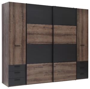 ŠATNÍKOVÁ SKRIŇA, čierna, farba duba, 270,3/223/61,2 cm Carryhome - Skrine