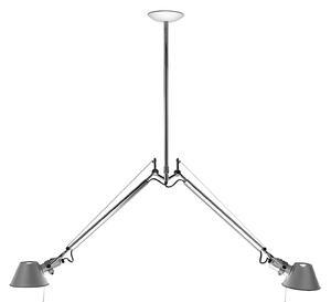 Závesné svietidlá Artemide, Tolomeo 2 Bracci, stmievateľné, Metalická, Obývacia izba, Kov, Dizajnový