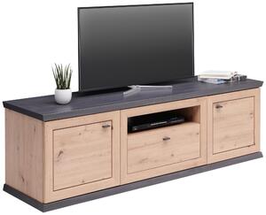 NÍZKA KOMODA, farba duba, tmavosivá, 180/55,6/50,1 cm Hom`in - TV nábytok