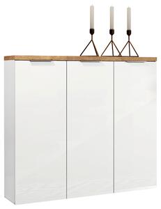 SKRINKA NA TOPÁNKY, biela, farba duba, 120/115/34 cm Xora - Skrine, regály & police na topánky