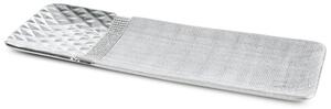 Dekorstudio Keramická dekoračná misa SOLEN 39x13cm s diamantovým reliéfom - strieborná