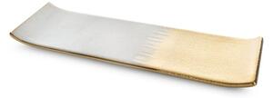 Dekorstudio Keramická dekoračná misa MAX 39x12cm so zlatým ombré - krémová