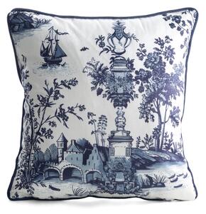 Dekorstudio Zamatová obliečka na vankúš s botanickým motívom 45x45cm - biela