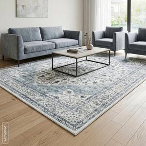 Dekorstudio Koberec SHINE2 s vintage orientálnym vzorom - strieborný Rozmer koberca: 50x80cm