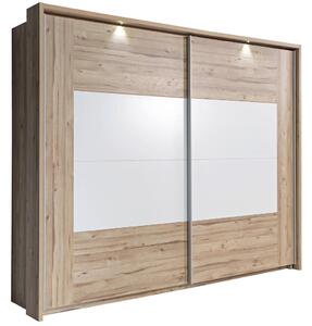 SKRIŇA S POS. DVER. – HOR.VED, farba trámového duba, biela, 270/210/61 cm Ti'me - Spálňové programy