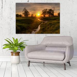Západ slnka v údolí rieky, obraz (Obraz 60x40cm)