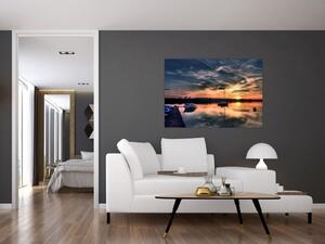 Západ slnka v prístave - obraz na stenu (Obraz 60x40cm)
