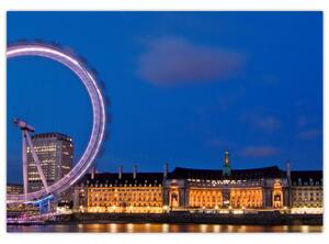 Londýnske oko v noci - obraz (Obraz 60x40cm)