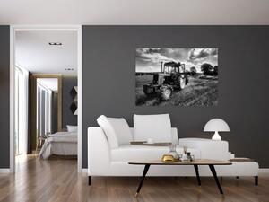 Čiernobiely obraz traktora (Obraz 60x40cm)