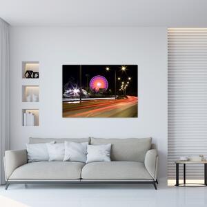 Nočné kolotoče - moderný obraz (Obraz 60x40cm)