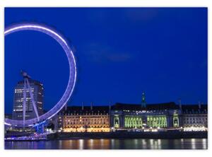 Nočné Londýnske oko - obrazy (Obraz 60x40cm)