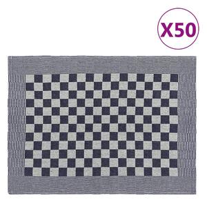 Kuchynské utierky 50 ks modro-biele 50x70 cm bavlna