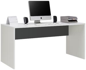 PÍSACÍ STÔL, antracitová, biela, 160/67/76 cm Hom`in - Kancelárske stoly