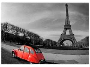 Trabant u Eiffelovej veže - obraz na stenu (Obraz 60x40cm)