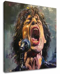 Obraz Mick Jagger - Legenda na pódiu | 100% originál domaľovaný akrylom 60x60 cm