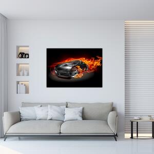 Obraz horiace auto (Obraz 60x40cm)