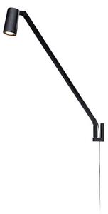 Nástenné Svietidlo Nemo Lighting, stmievateľné, Čierna, Obývacia izba, Hliník