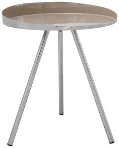 PRÍRUČNÝ STOLÍK, strieborná, taupe MID.YOU - Stolíky do obývačky, Online Only
