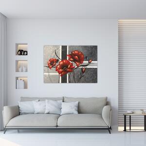 Abstraktný obraz kvetín (Obraz 60x40cm)