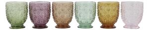 Set 6ks farebných pohárov na vodu Saint-Émilion - Ø 8*10 cm / 250ml - Chic Antique