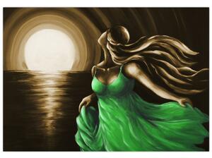 Obraz ženy v zelenom (Obraz 60x40cm)